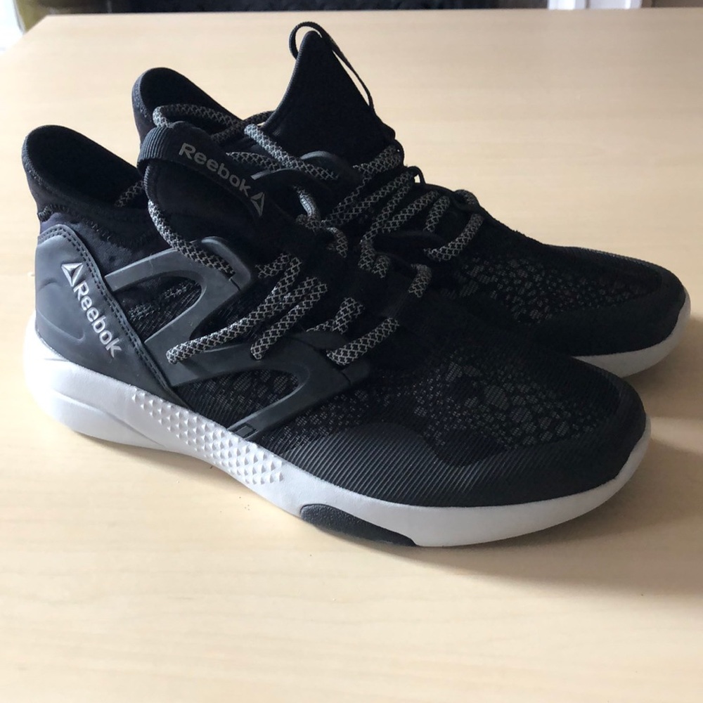 Pair of black Hayasu Reebok trainers